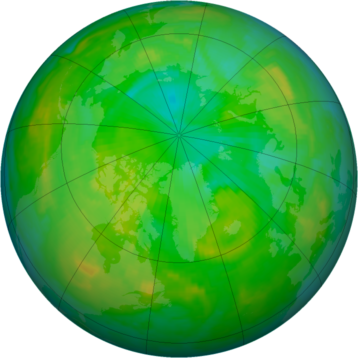 Arctic ozone map for 06 July 1997